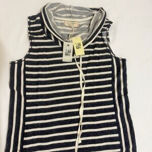 Max Studio Weekend Navy White Striped Cowl Neck Sleeveless Dress Medium 6904R58